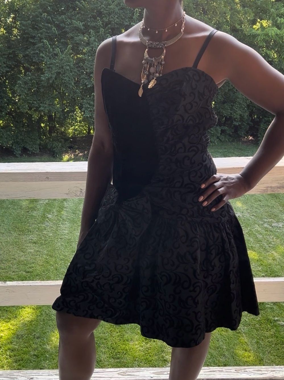 All That Jazz Black Mesh Fabric Dress